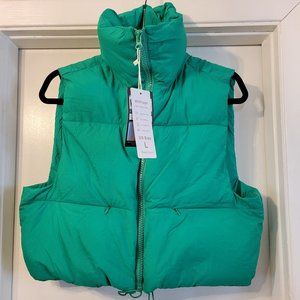 Green Crop Puffer Vest Size L